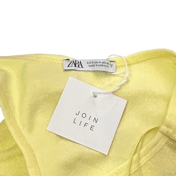 ZARA Crop Top Tank Shirt Cotton Blend Micro Terry One Shoulder Leisure Bra - Picture 8 of 12